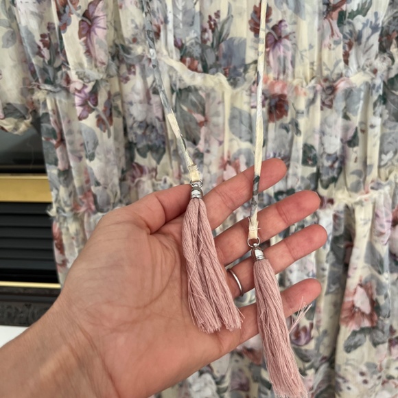 Anthropologie O.P.T Felicity Floral Ruffle Tiered Chiffon Midi Dress - Picture 8 of 8